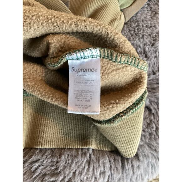 Supreme Men's Camouflage Streetwear Patch Spell Hoodie Logo Green Size Large - Picture 10 of 12